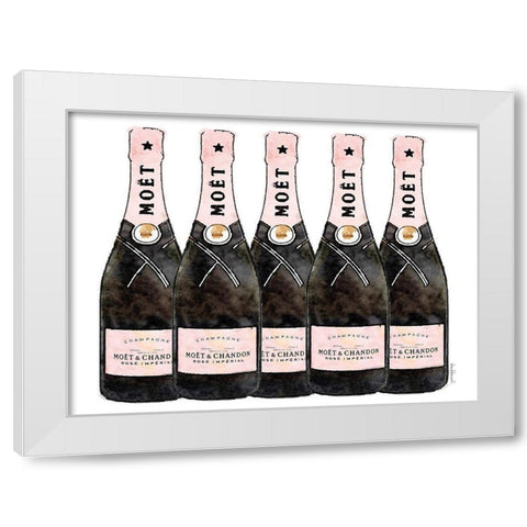 Champange 5 Pink White Modern Wood Framed Art Print by Greenwood, Amanda