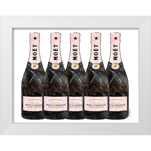 Champange 5 Pink White Modern Wood Framed Art Print by Greenwood, Amanda