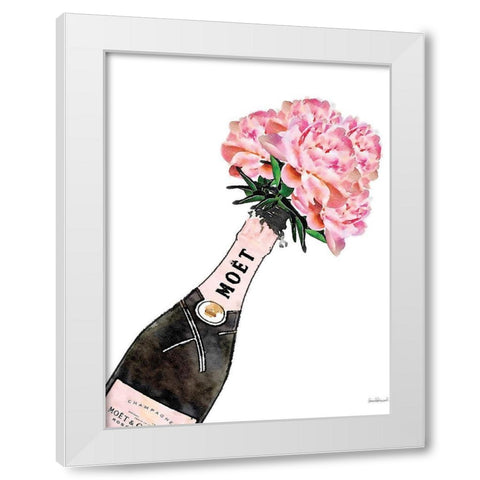 Champange Pink Peony White Modern Wood Framed Art Print by Greenwood, Amanda