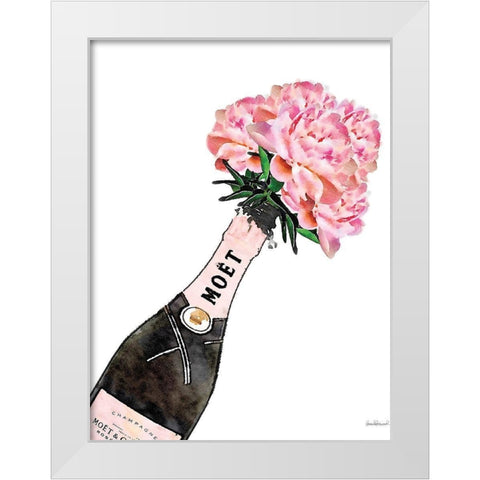 Champange Pink Peony White Modern Wood Framed Art Print by Greenwood, Amanda
