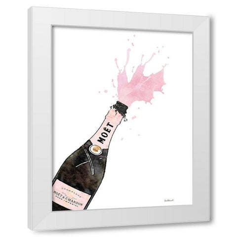Champange Splash Pink White Modern Wood Framed Art Print by Greenwood, Amanda
