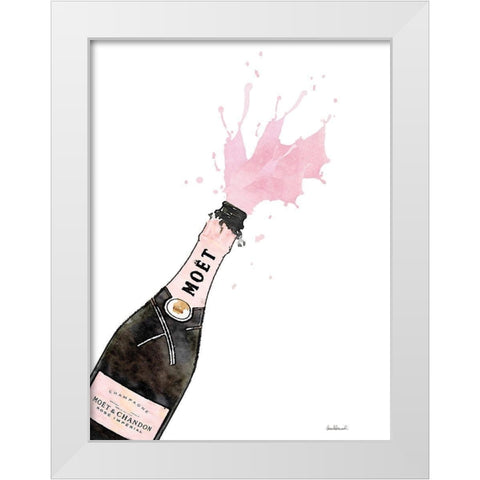 Champange Splash Pink White Modern Wood Framed Art Print by Greenwood, Amanda