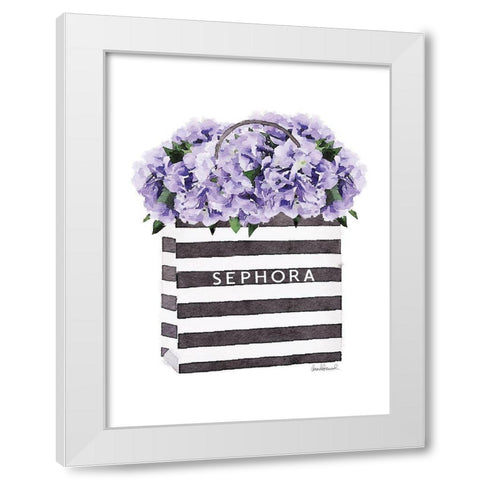 Bag with Purple Hydrangea White Modern Wood Framed Art Print by Greenwood, Amanda