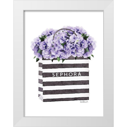 Bag with Purple Hydrangea White Modern Wood Framed Art Print by Greenwood, Amanda