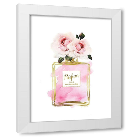Parfume Pink with Rose White Modern Wood Framed Art Print by Greenwood, Amanda