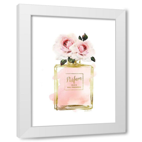 Parfume Peach with Rose White Modern Wood Framed Art Print by Greenwood, Amanda