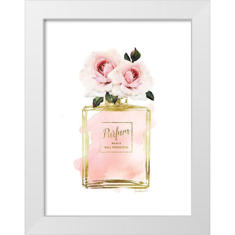 Parfume Peach with Rose White Modern Wood Framed Art Print by Greenwood, Amanda