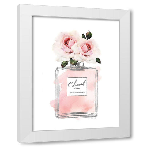 Silver Perfume and Flowers I White Modern Wood Framed Art Print by Greenwood, Amanda