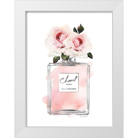 Silver Perfume and Flowers I White Modern Wood Framed Art Print by Greenwood, Amanda