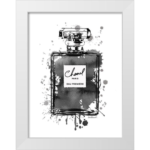 Black Inky Perfume in Black White Modern Wood Framed Art Print by Greenwood, Amanda