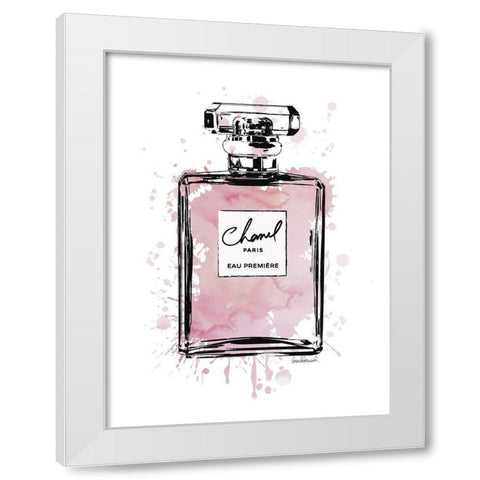 Black Inky Perfume in Pink White Modern Wood Framed Art Print by Greenwood, Amanda