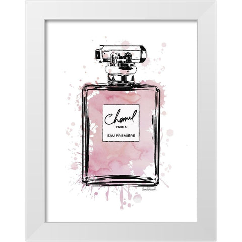 Black Inky Perfume in Pink White Modern Wood Framed Art Print by Greenwood, Amanda