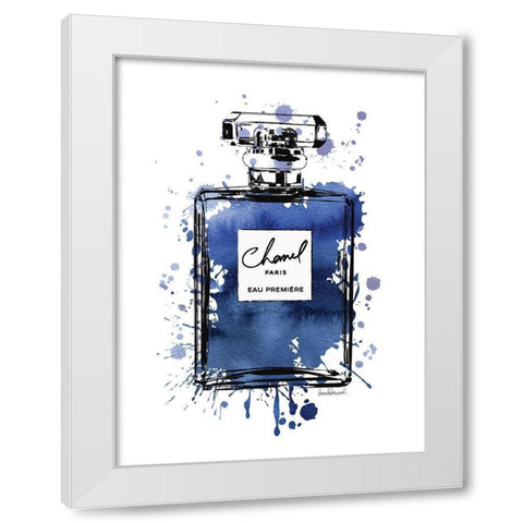 Black Inky Perfume in Navy White Modern Wood Framed Art Print by Greenwood, Amanda