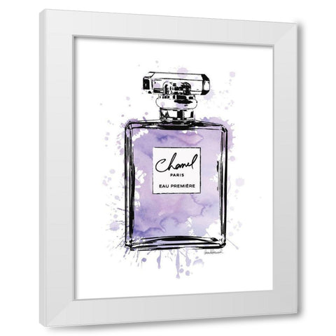 Black Inky Perfume in Purple White Modern Wood Framed Art Print by Greenwood, Amanda