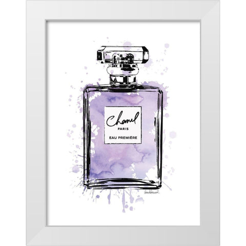 Black Inky Perfume in Purple White Modern Wood Framed Art Print by Greenwood, Amanda