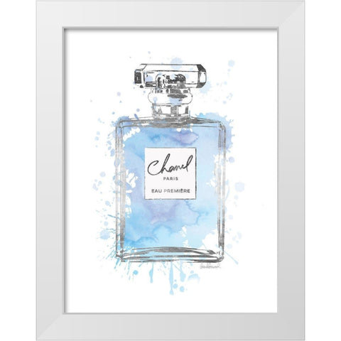 Silver Inky Perfume in Blue White Modern Wood Framed Art Print by Greenwood, Amanda