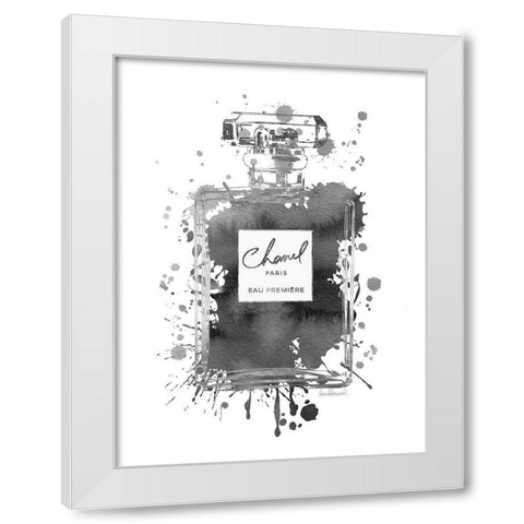 Silver Inky Perfume in Grey White Modern Wood Framed Art Print by Greenwood, Amanda