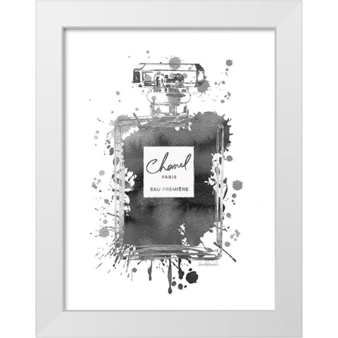 Silver Inky Perfume in Grey White Modern Wood Framed Art Print by Greenwood, Amanda