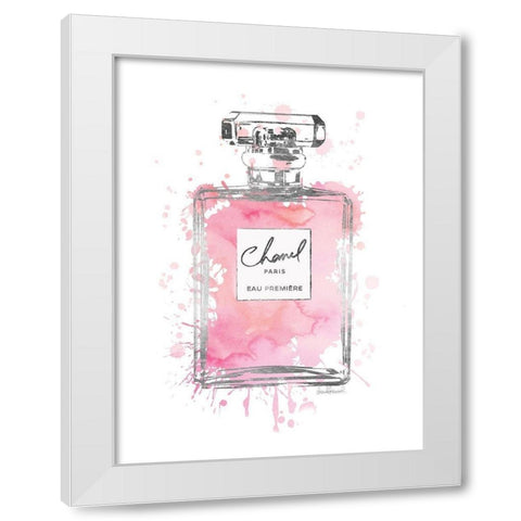 Silver Inky Perfume in Pink White Modern Wood Framed Art Print by Greenwood, Amanda
