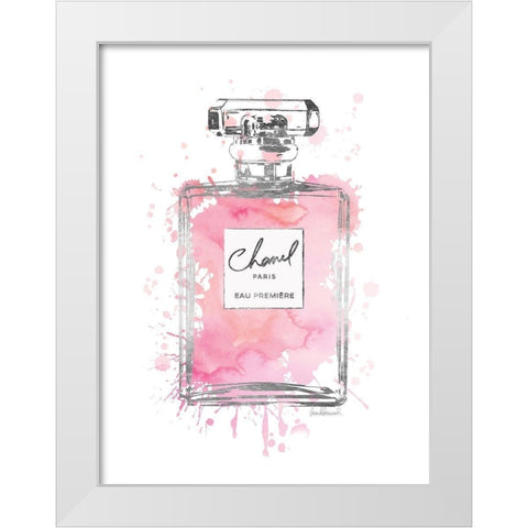 Silver Inky Perfume in Pink White Modern Wood Framed Art Print by Greenwood, Amanda