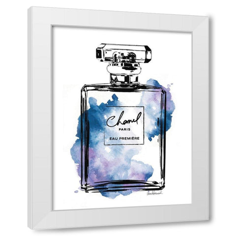 Perfume Bottle Black and Blue White Modern Wood Framed Art Print by Greenwood, Amanda