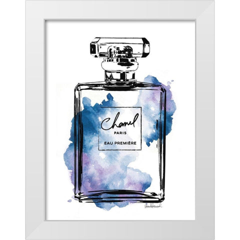 Perfume Bottle Black and Blue White Modern Wood Framed Art Print by Greenwood, Amanda