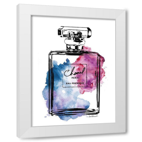 Perfume Bottle Black and Multi White Modern Wood Framed Art Print by Greenwood, Amanda