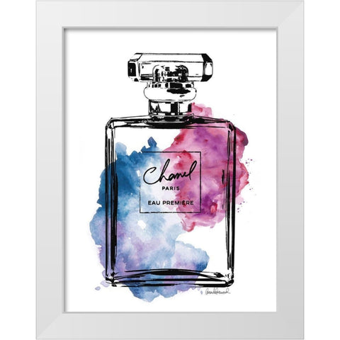 Perfume Bottle Black and Multi White Modern Wood Framed Art Print by Greenwood, Amanda