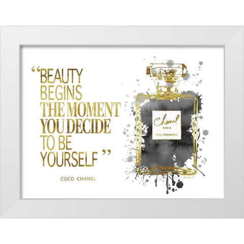 Beauty Begins Inky Grey White Modern Wood Framed Art Print by Greenwood, Amanda