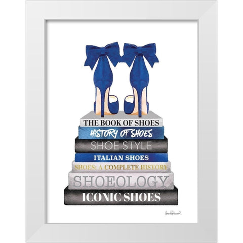 Navy Bookstack Show White Modern Wood Framed Art Print by Greenwood, Amanda