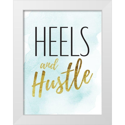 Teal Hustle White Modern Wood Framed Art Print by Greenwood, Amanda