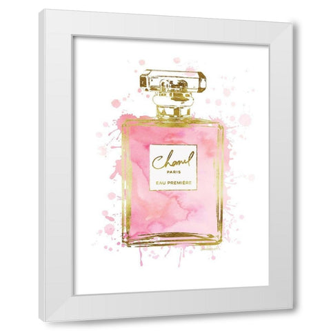 Perfume Bottle Pink II White Modern Wood Framed Art Print by Greenwood, Amanda