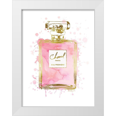 Perfume Bottle Pink II White Modern Wood Framed Art Print by Greenwood, Amanda