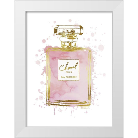 Perfume Bottle Dusty Rose II White Modern Wood Framed Art Print by Greenwood, Amanda