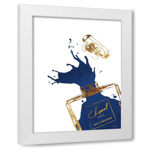 Navy Splash III White Modern Wood Framed Art Print by Greenwood, Amanda