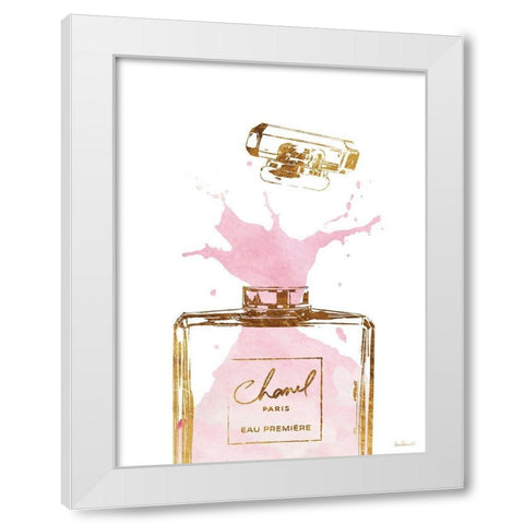 Pink Splash II White Modern Wood Framed Art Print by Greenwood, Amanda