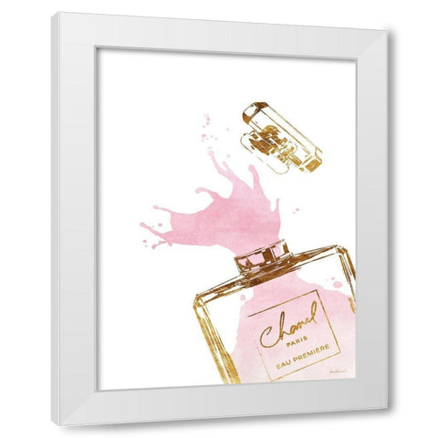 Pink Splash III White Modern Wood Framed Art Print by Greenwood, Amanda