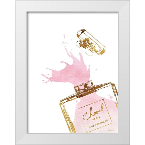 Pink Splash III White Modern Wood Framed Art Print by Greenwood, Amanda