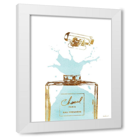 Teal Splash II White Modern Wood Framed Art Print by Greenwood, Amanda