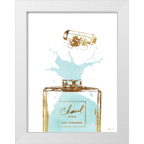 Teal Splash II White Modern Wood Framed Art Print by Greenwood, Amanda