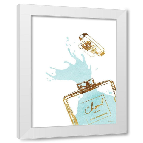 Teal Splash III White Modern Wood Framed Art Print by Greenwood, Amanda