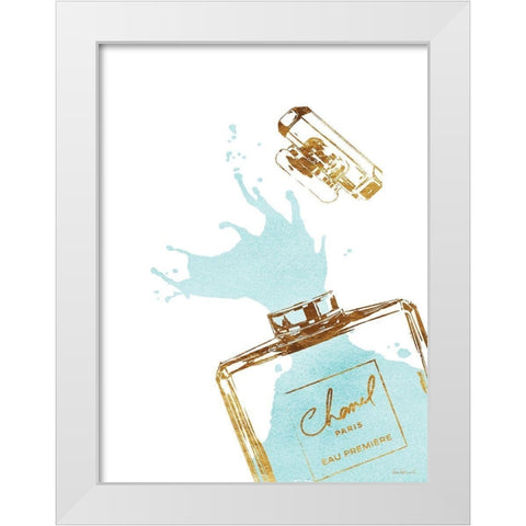 Teal Splash III White Modern Wood Framed Art Print by Greenwood, Amanda