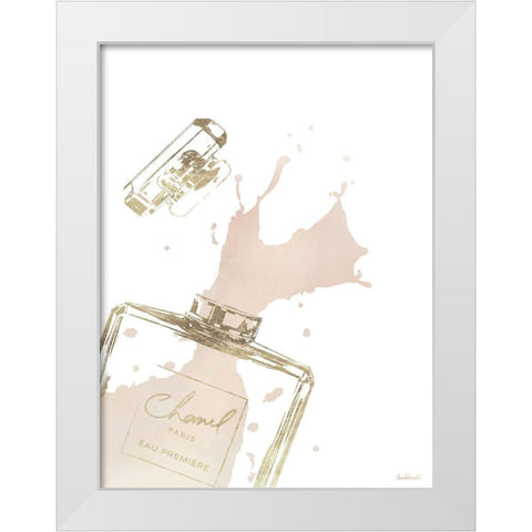 Cream Splash I White Modern Wood Framed Art Print by Greenwood, Amanda