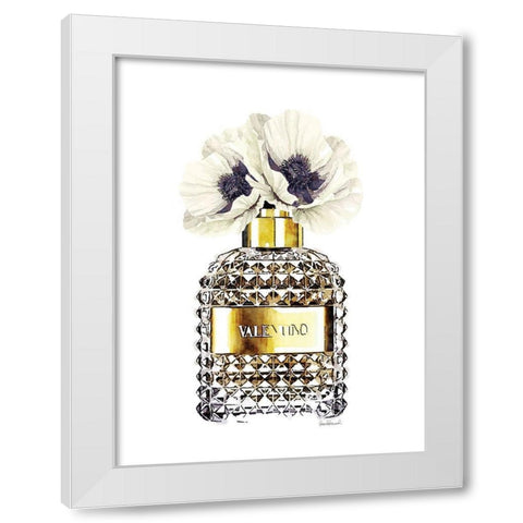 Gold Perfume with Poppy White Modern Wood Framed Art Print by Greenwood, Amanda
