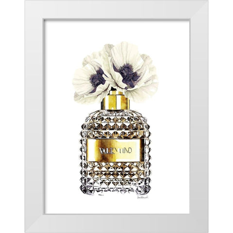 Gold Perfume with Poppy White Modern Wood Framed Art Print by Greenwood, Amanda