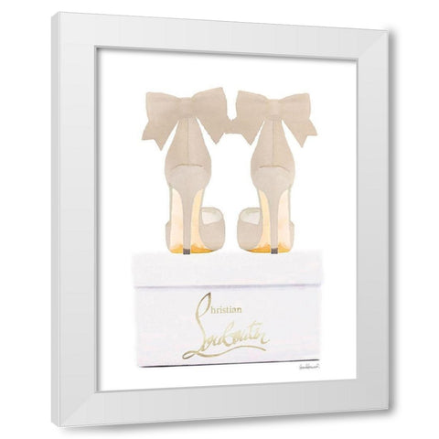 Creame Shoes with Box White Modern Wood Framed Art Print by Greenwood, Amanda