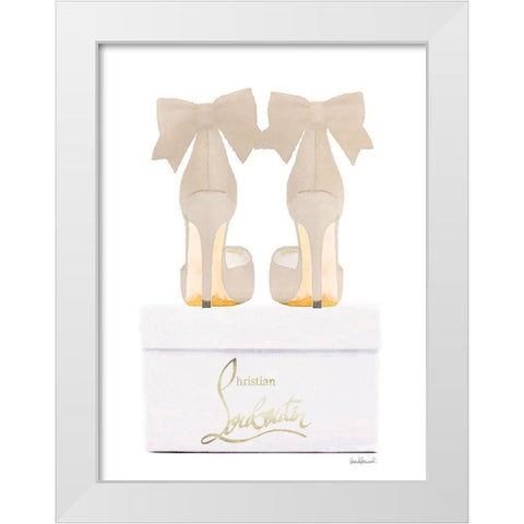 Creame Shoes with Box White Modern Wood Framed Art Print by Greenwood, Amanda
