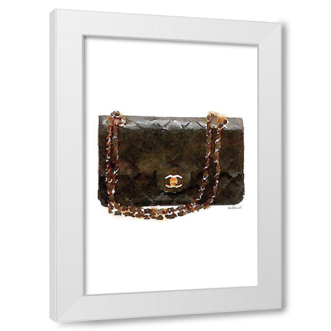 Quilted Bag Black White Modern Wood Framed Art Print by Greenwood, Amanda