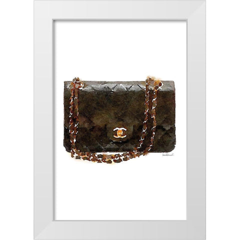 Quilted Bag Black White Modern Wood Framed Art Print by Greenwood, Amanda