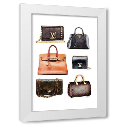 Bag Collection White Modern Wood Framed Art Print by Greenwood, Amanda